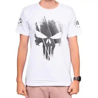 Decathlon Camiseta masculina militar justiceiro/punisher branca esporte aventura manga curta team six oferta