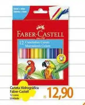 Atacadão Caneta hidrográfica faber-castell 12 cores oferta