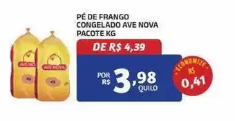 Pé de frango congelado ave nova pacote kg