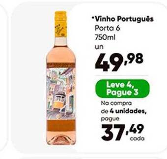 Zaffari Vinho português porta 6 leve 4 pague 3 oferta