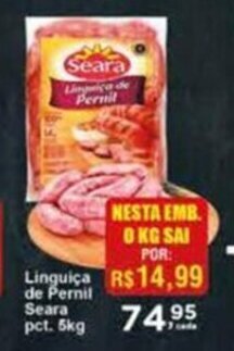 Rossi Supermercado Linguiça de Pernil Seara pacote 1kg oferta