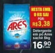 Rossi Supermercado Detergente em pó Ares sachê 1kg oferta