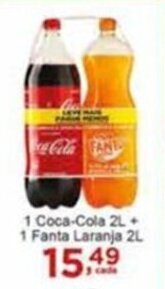 Rossi Supermercado 1 Coca Cola 2L + 1 Fanya Laranja 2L oferta