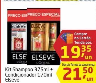 Tenda Atacado Kit shampoo 375ml + condicionador 170ml elsève oferta