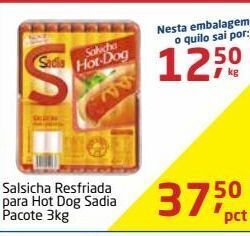 Tenda Atacado Salsicha resfriada para hot dog sadia 3kg oferta