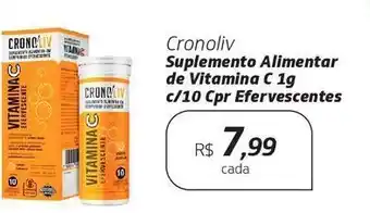 Cronoliv suplemento alimentar de vitamina c 1g c/10 cpr efervescentes