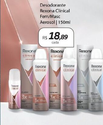 Drogal Desodorante rexona clinical fem/masc aerosol 150ml oferta
