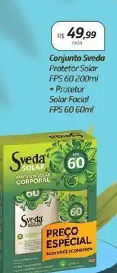 Drogal Conjunto sveda protetor solar fps60 200ml + protetor solar facial fps60 60ml oferta