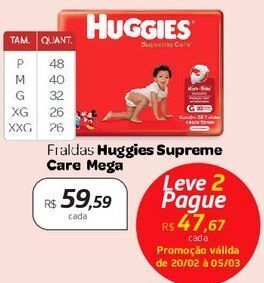 Drogal Fraldas huggies supreme care mega oferta