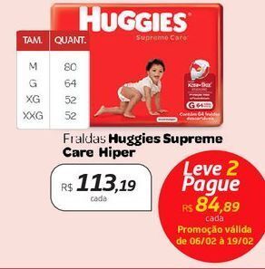 Drogal Fraldas huggies supreme care hiper oferta