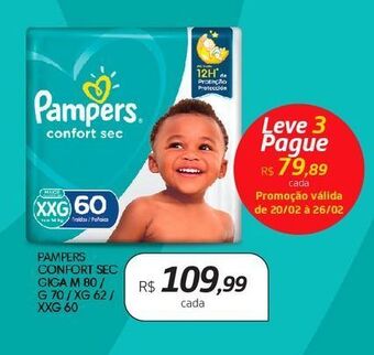 Drogal Pampers confort sec giga m 80 / g 70 xg 62 / xxg 60 oferta