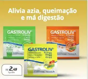 Drogal Gastroliv hidróxido de alumínio 35,6mg/g hidróxido de magnésio 37mg/g carbonato de cálcio 46mg/g sachê pó efervescente 5g oferta