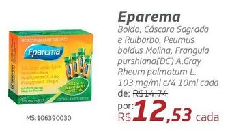 Drogal Eparema boldo, cáscara sagrada e ruibarbo, peumus boldus molina, frangula purshiana(dc) a.gray rheum palmatum l. 103 mg/ml c/ oferta
