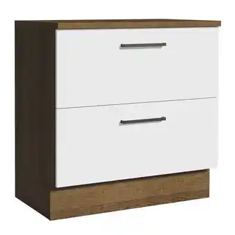 Balcão 80 cm 2 gavetas rustic/branco agata madesa rustic/branco