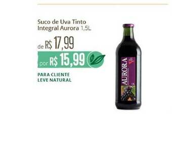 Natural da Terra Suco De Uva Tinto Integral Aurora 1.5L oferta
