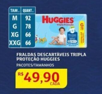 Assaí Atacadista Fraldas Descartáveis Tripla Proteção Huggies oferta
