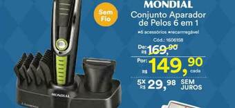 Casa e Vídeo Mondial Conjunto Aparador De Pelos 6 Em 1 oferta