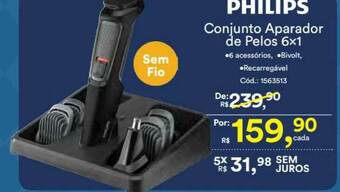 Casa e Vídeo Philips Conjunto Aparador De Pelos 6x1 oferta