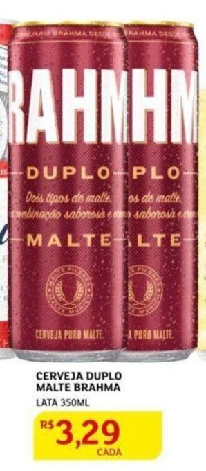 Assaí Atacadista Cerveja Duplo Malte Brahma 350ml oferta