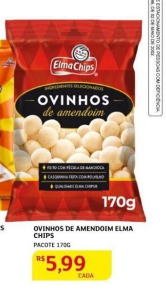 Assaí Atacadista Ovinhos de Amendoim Elma Chips 170g oferta