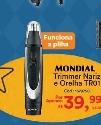 Casa e Vídeo Mondial Trimmer Nariz E Orelha Tr01 oferta