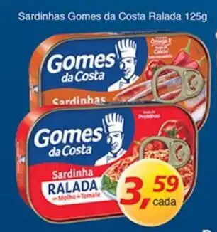 Supermercados Guanabara Sardinha Gomes da Costa Ralada 125g oferta
