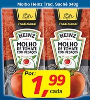 Supermercados Guanabara Molho Heinz Trad. Sache 340g oferta
