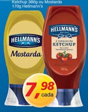 Supermercados Guanabara Ketchup 380g ou Mostarda 170g Hellmann's oferta