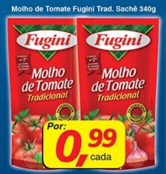 Supermercados Guanabara Molho de Tomate Fugini Trad. sachet 340g oferta