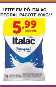 Roldão Leite em pó italac integral pacote 200g** oferta
