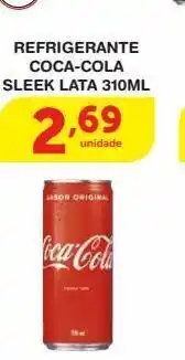 Roldão Refrigerante coca-cola sleek lata 310ml oferta