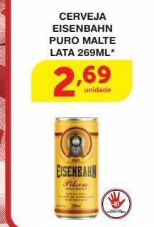 Roldão Cerveja eisenbahn puro malte lata 269ml* oferta