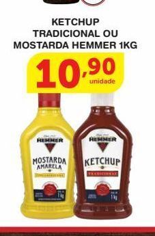 Roldão Ketchup tradicional ou mostarda hemmer 1kg oferta