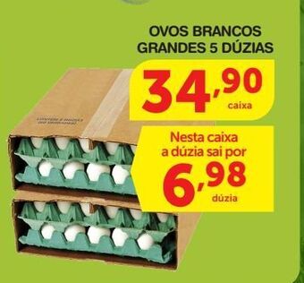 Roldão Ovos brancos grandes 5 dúzias oferta
