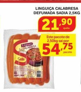 Roldão Linguiça calabresa defumada sadia 2,5kg oferta
