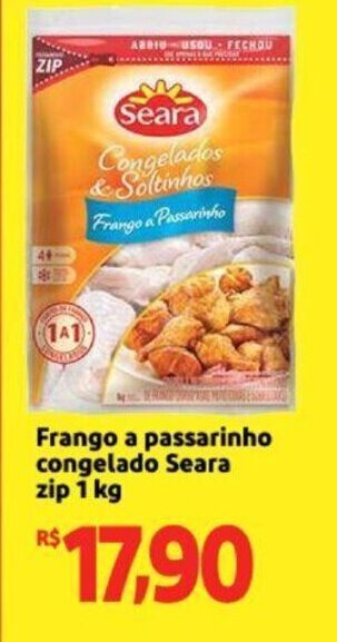 Extra Supermercado Frango a Passarinho Congelado Seara Zip 1kg oferta