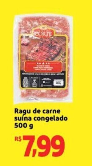 Extra Supermercado Ragu de Carne Suina Congelado 500g oferta