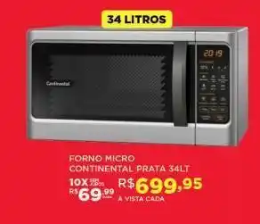 DB Supermercados Forno micro continental prata 34lt oferta