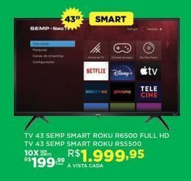 DB Supermercados Tv 43 semp smart roku r6500 full hd oferta