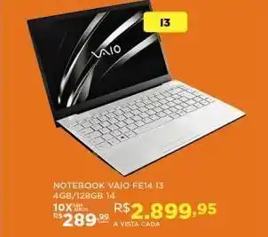 Notebook vaio fe14 13 4gb/128gb 14