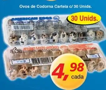 Supermercados Guanabara Ovos de Codoma Cartela c/ 30 Unid. oferta