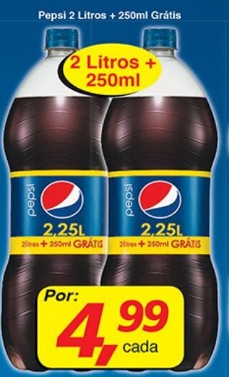 Supermercados Guanabara Pepsi 2L + 250ml Gratis oferta