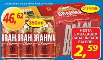 Supermercados Guanabara Cerveja Brahma Lata 350ml Pack c/18 unids oferta