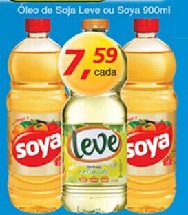Oleo de Soja Leve ou Soya 900ml