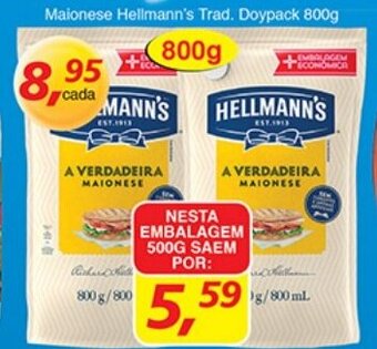 Supermercados Guanabara Maionese Hellmann's Trad. Doypack 500g oferta