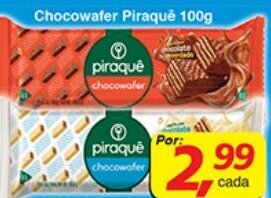 Supermercados Guanabara Chocowafer Piraque 100g oferta