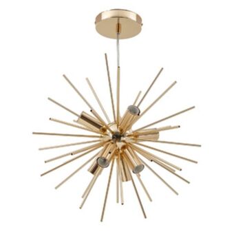 Leroy Merlin Pendente 8 lâmpadas dourado aço e vidro orluce oferta