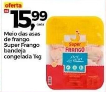 Frangolândia Meio das asas de Frango Super Frango bandeja cong. 1kg oferta