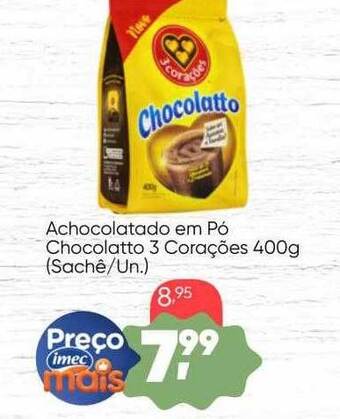 Imec Supermercados Achocolatado em pó chocolatto 3 corações oferta
