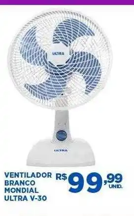 Ventilador branco mondiel ultra v-30